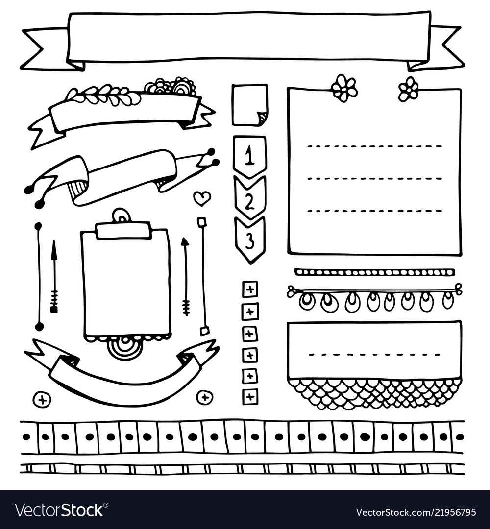 Cute Design Elements For Planner Royalty Free Vector Image