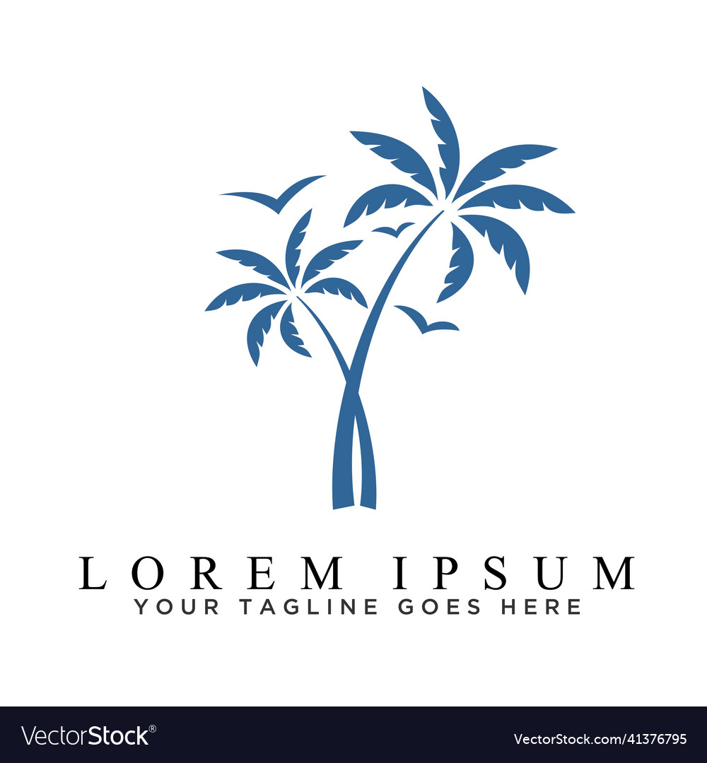 Design of palm trees and birds is simple