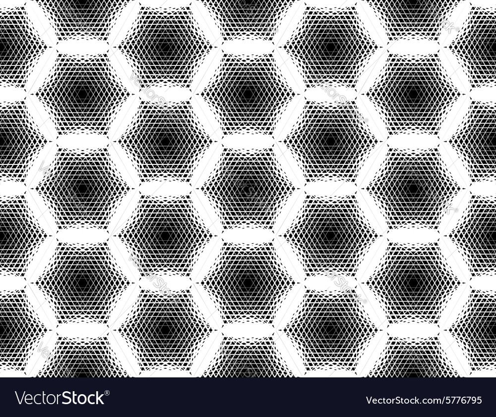 Design seamless monochrome hexagon pattern