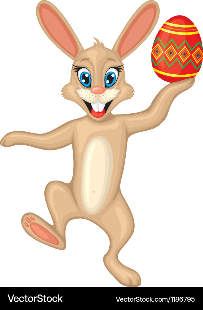 Easter bunny with easter egg Royalty Free Vector Image