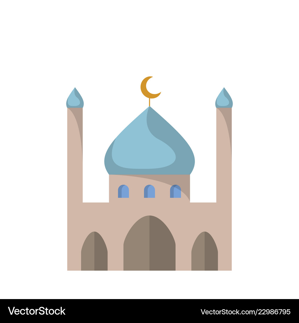 Flat icon mosque Royalty Free Vector Image - VectorStock
