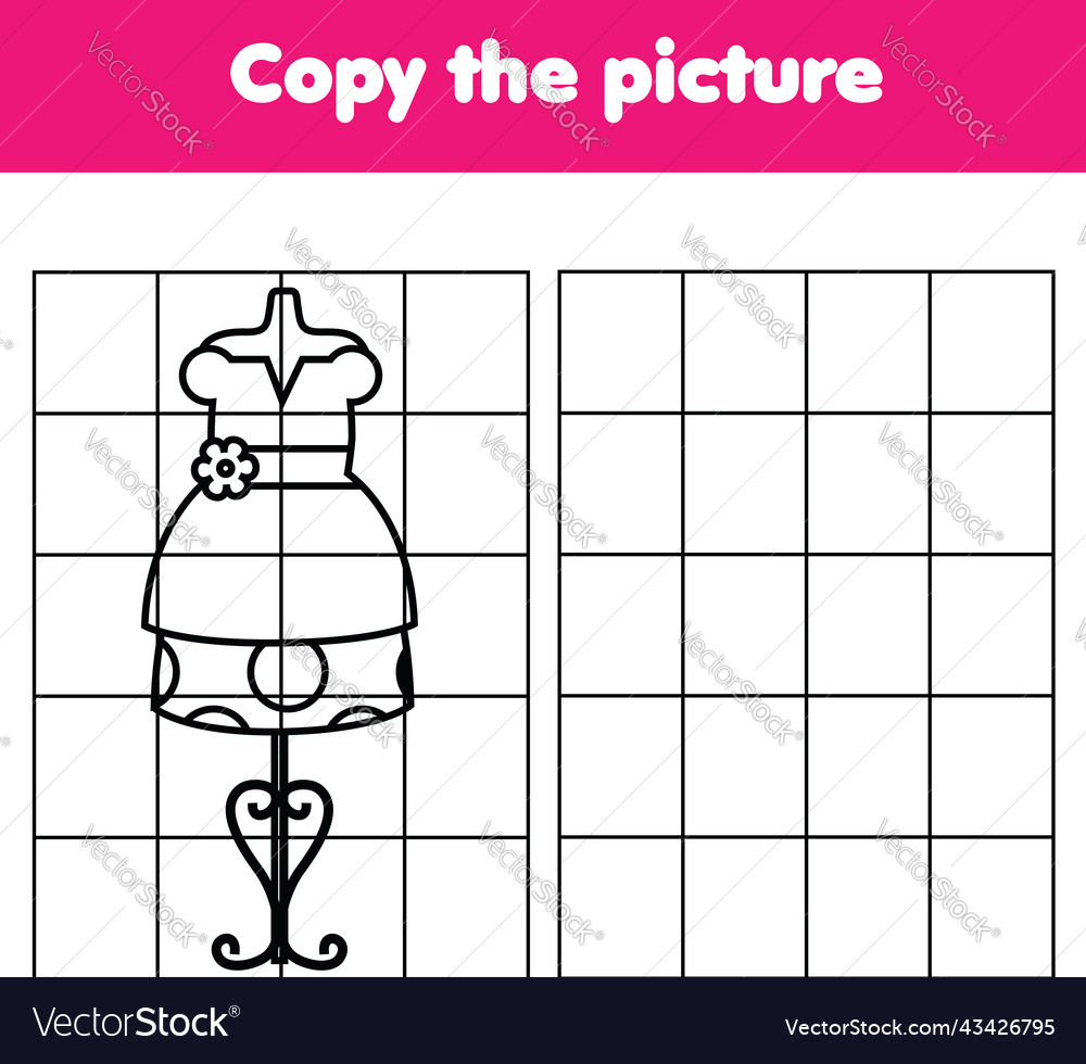 Grid copy worksheet educational children game