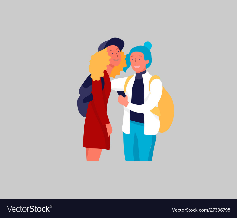 Glückliche Teenager oder Studenten Freunde Charakter vector image Glückliche Teenager oder Studenten Freunde Charakter