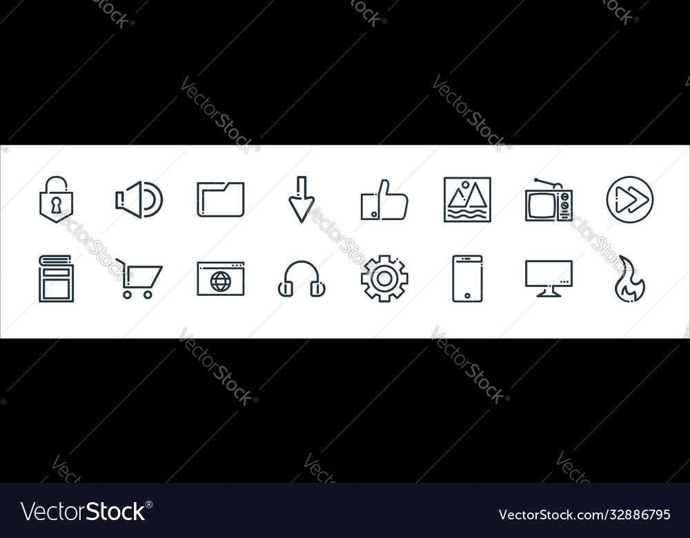 Icon line icons linear set quality vector image Icon line icons linear set quality