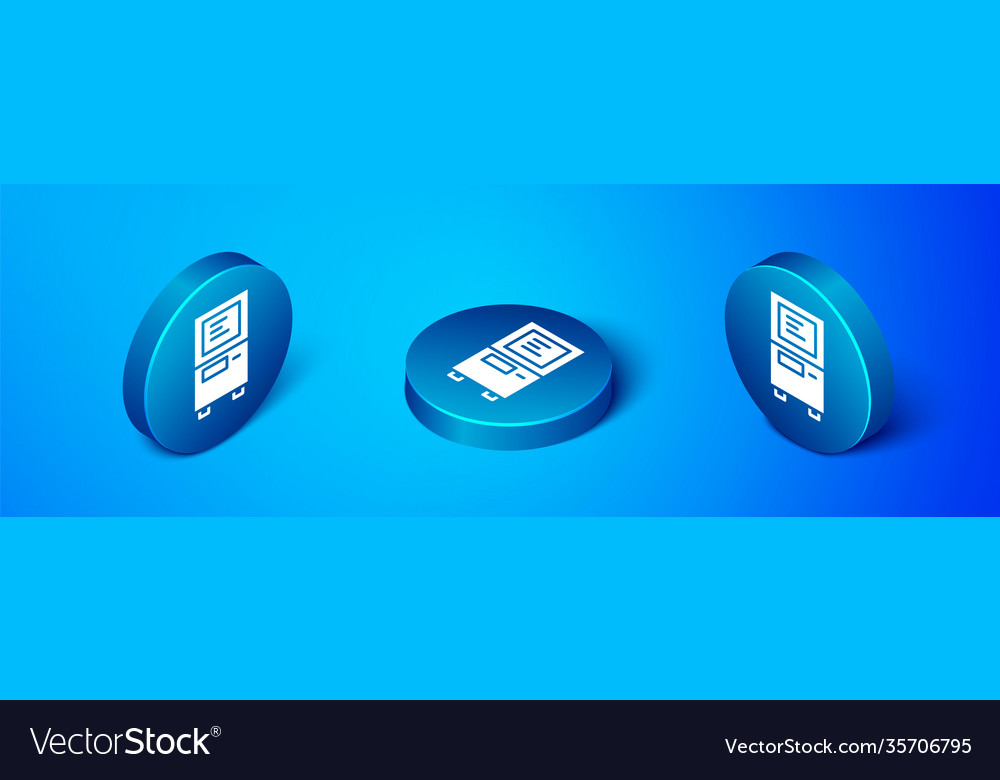 Isometric atm - automated teller machine icon