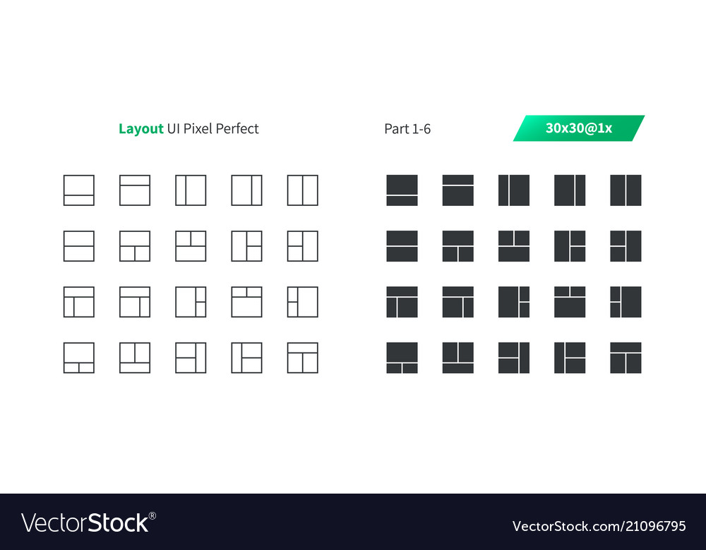 Layout ui pixel perfect well-crafted thin vector image Layout ui pixel perfect well-crafted thin