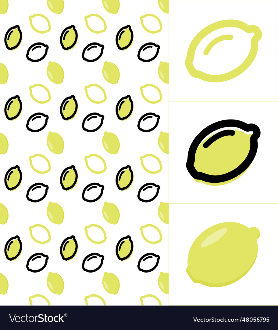 Lemonlinear and flat iconpattern