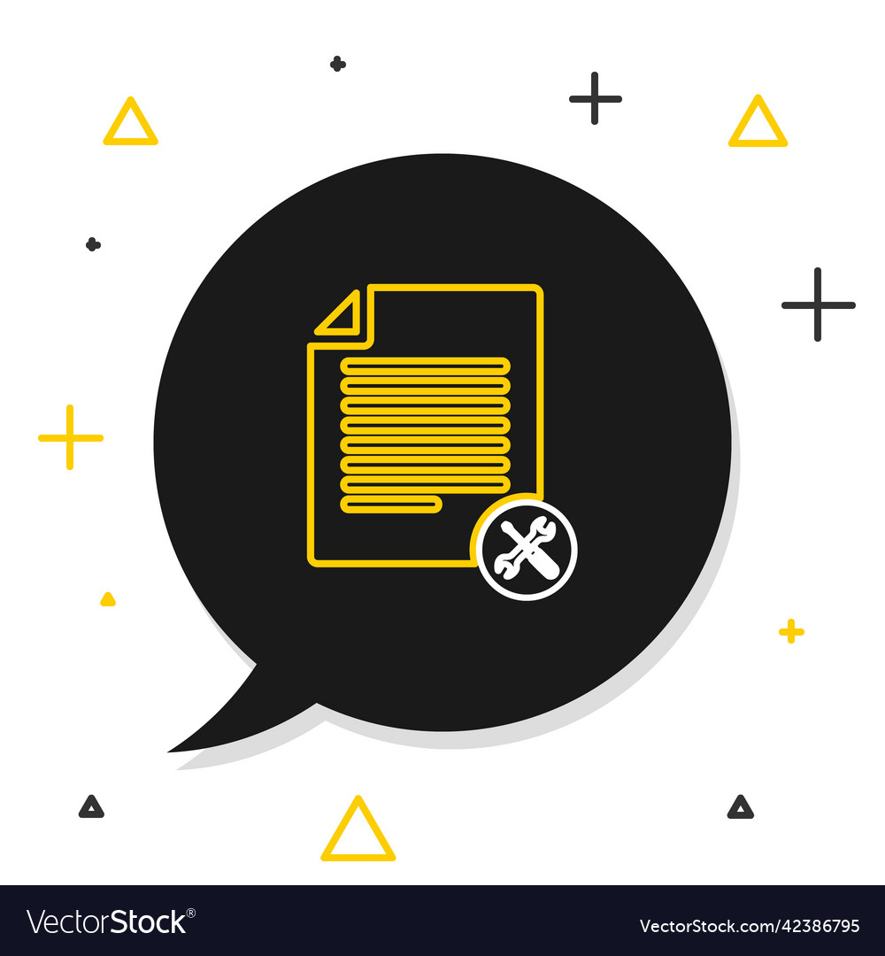Line file document with screwdriver and wrench vector image Line file document with screwdriver and wrench