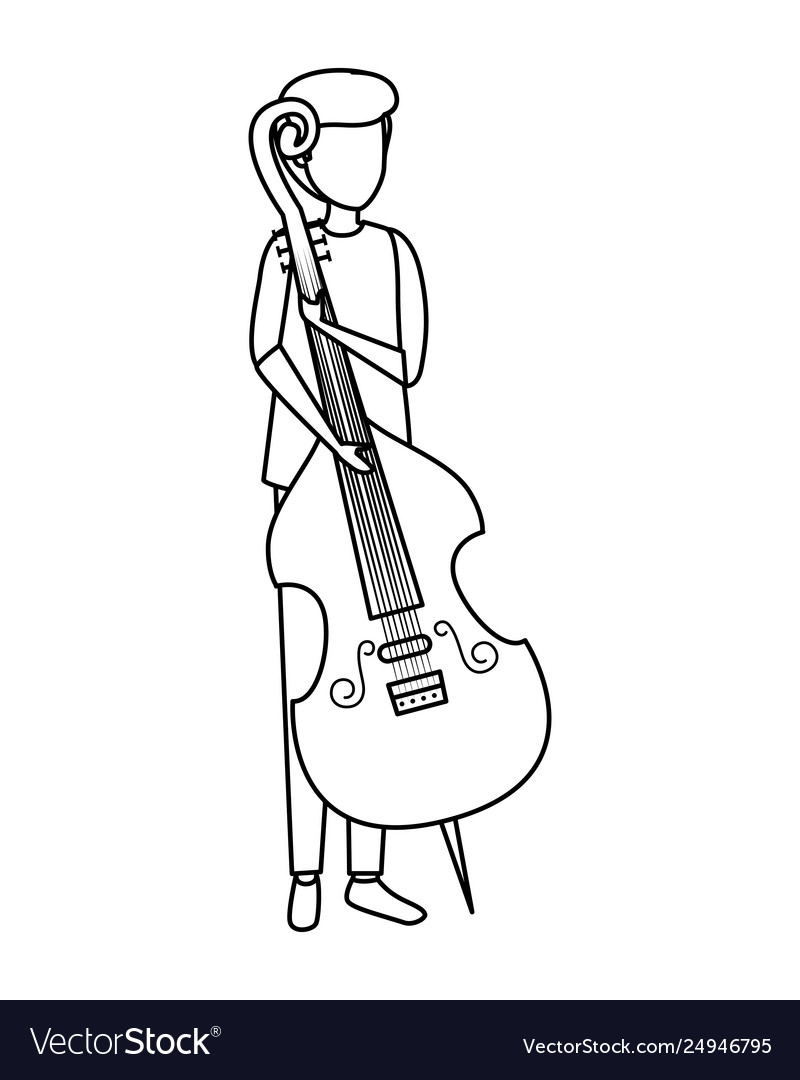 Man playing cello character