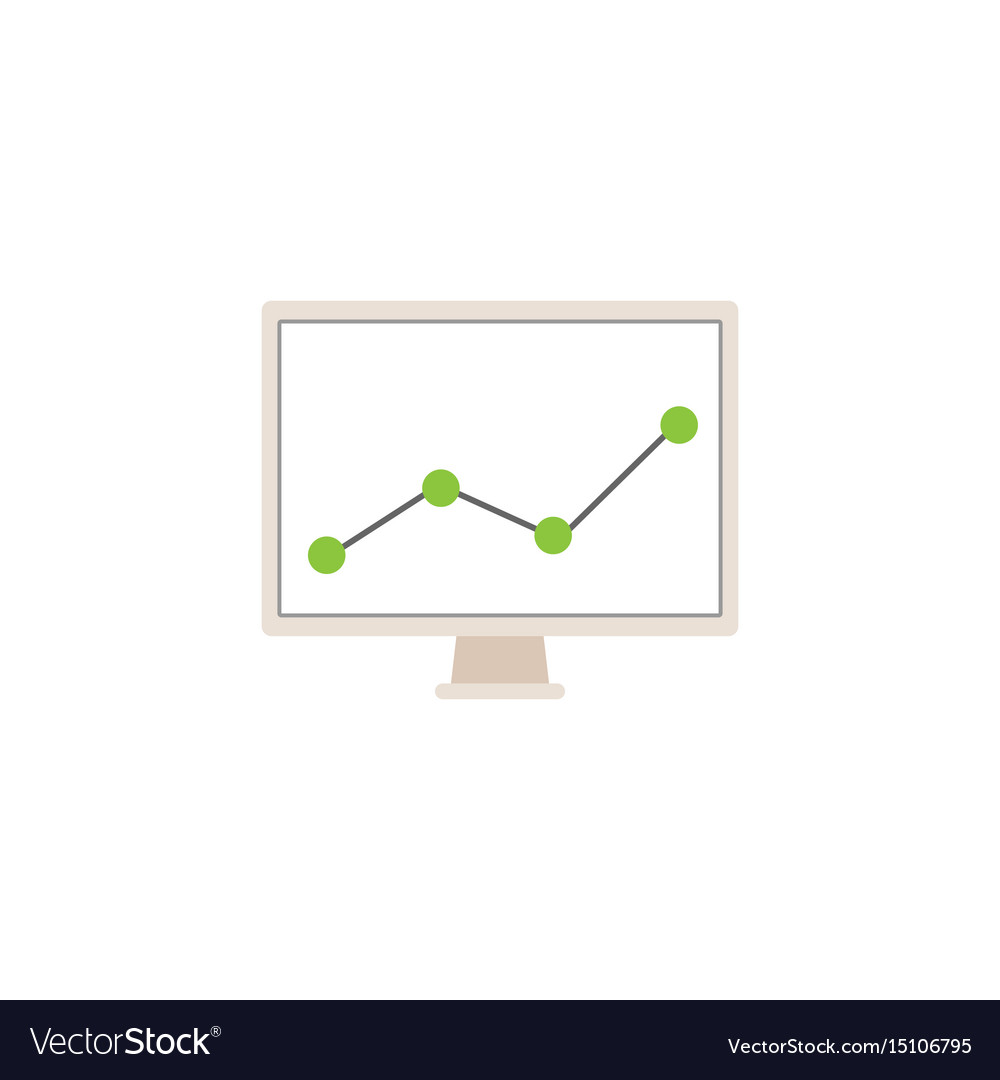 Market monitoring solid icon computer analysis