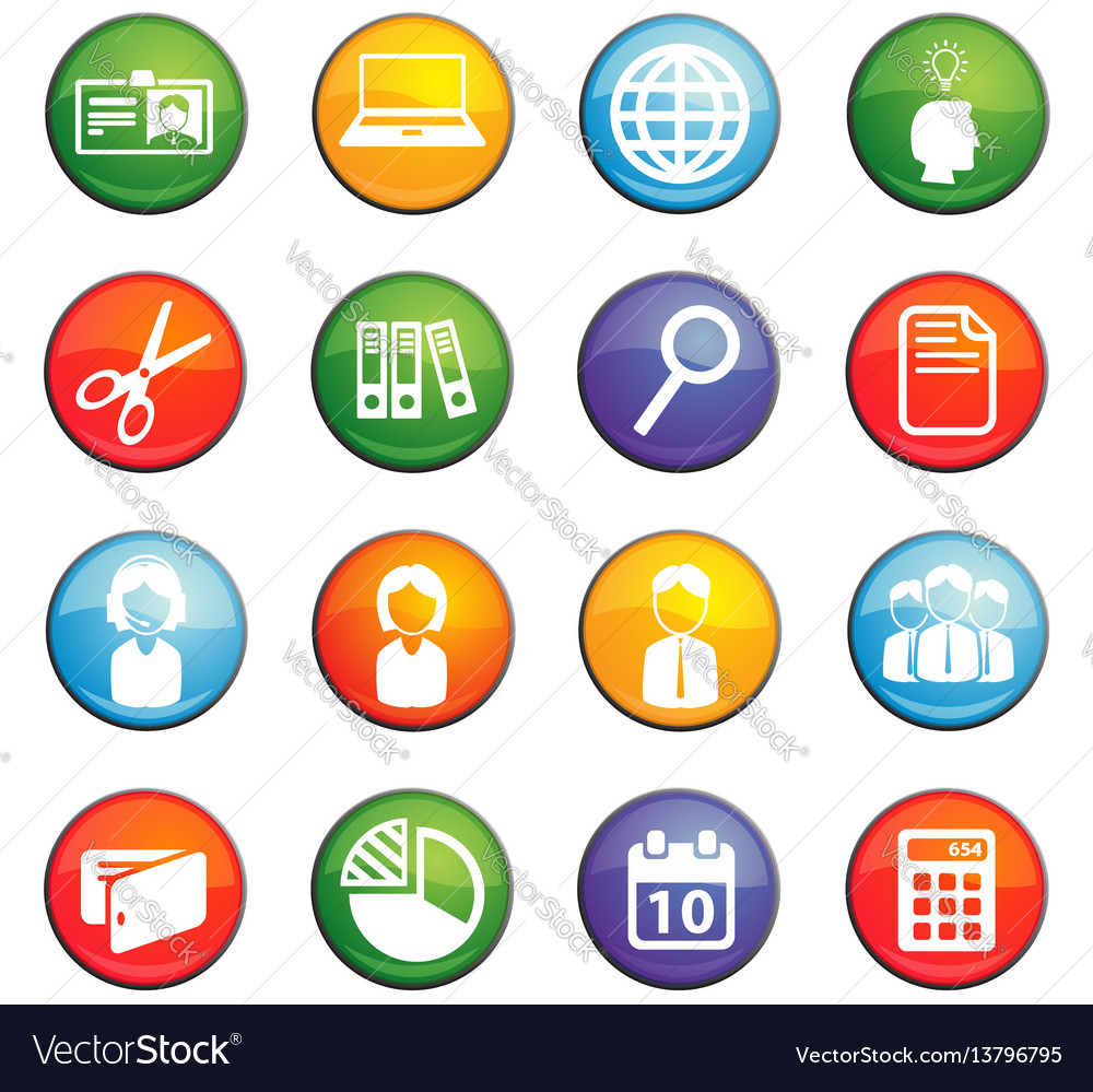 Office icon set Royalty Free Vector Image - VectorStock