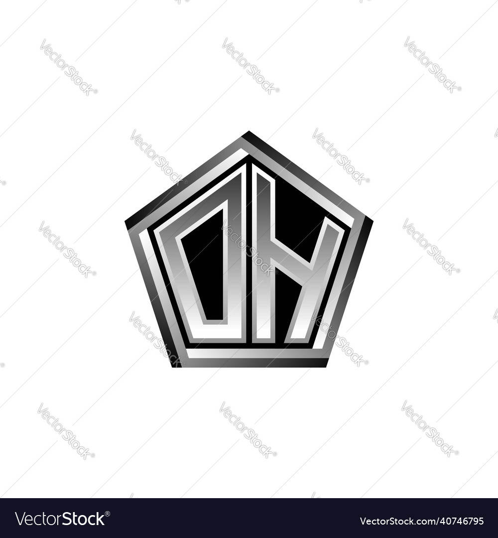 Oh logo monogram silver geometric modern design