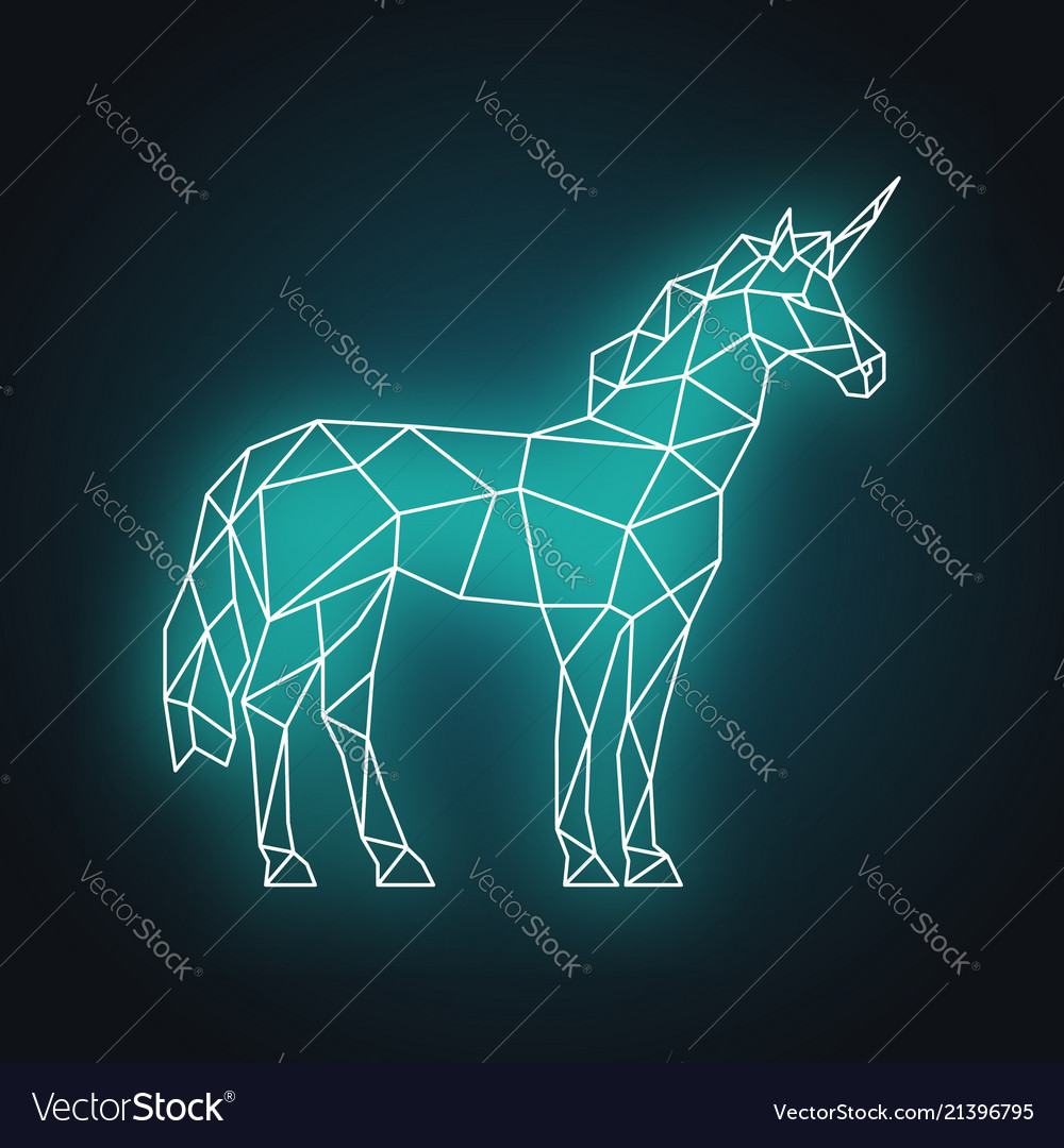 Polygonal Unicorn Side View