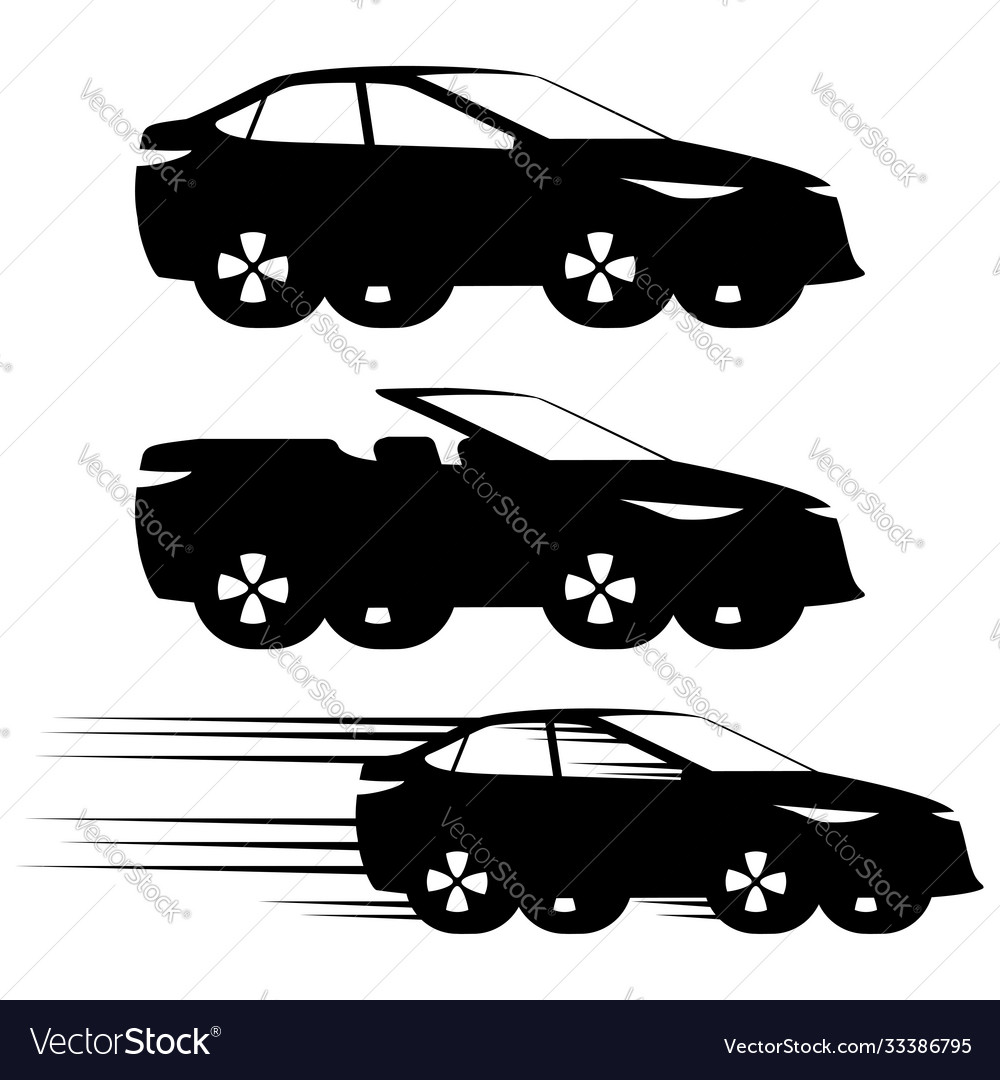 Set black car icons