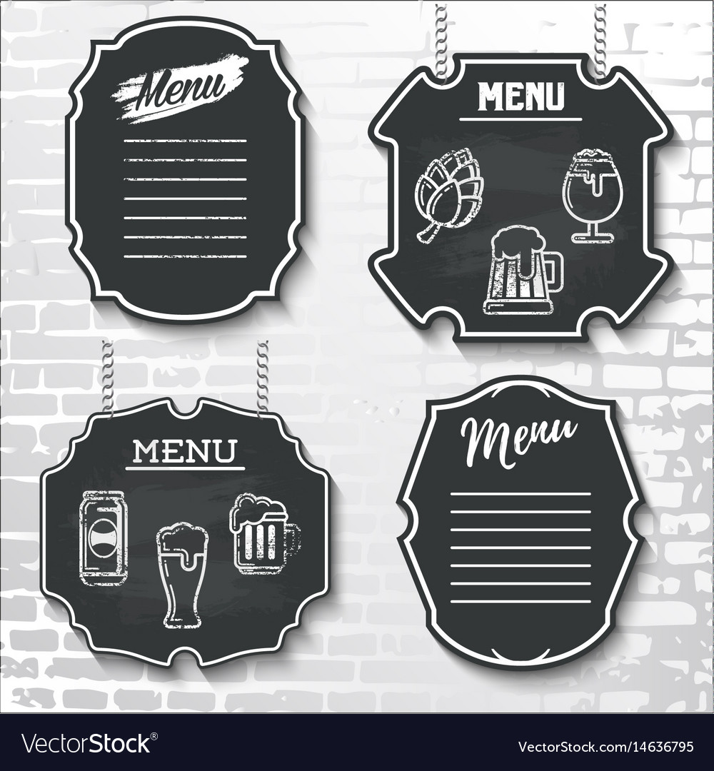 Set design elements chalkboard menu sample