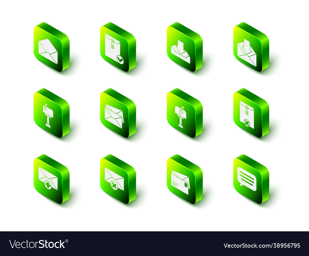 Set envelope and check mark download inbox vector image Set envelope and check mark download inbox