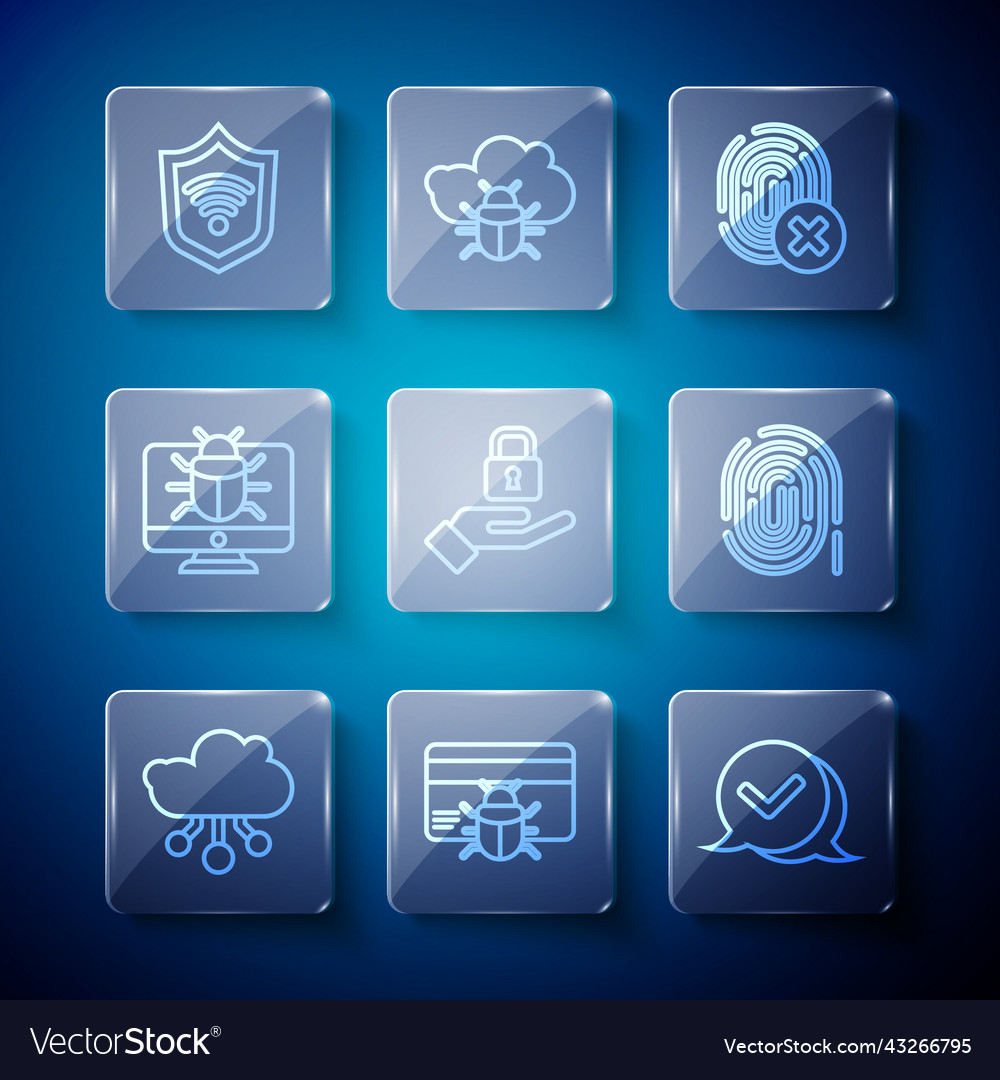 Set line internet of things system bug credit Vector Image Set line internet of things system bug credit