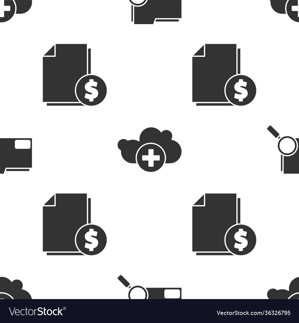 Set search concept with folder add cloud vector image Set search concept with folder add cloud
