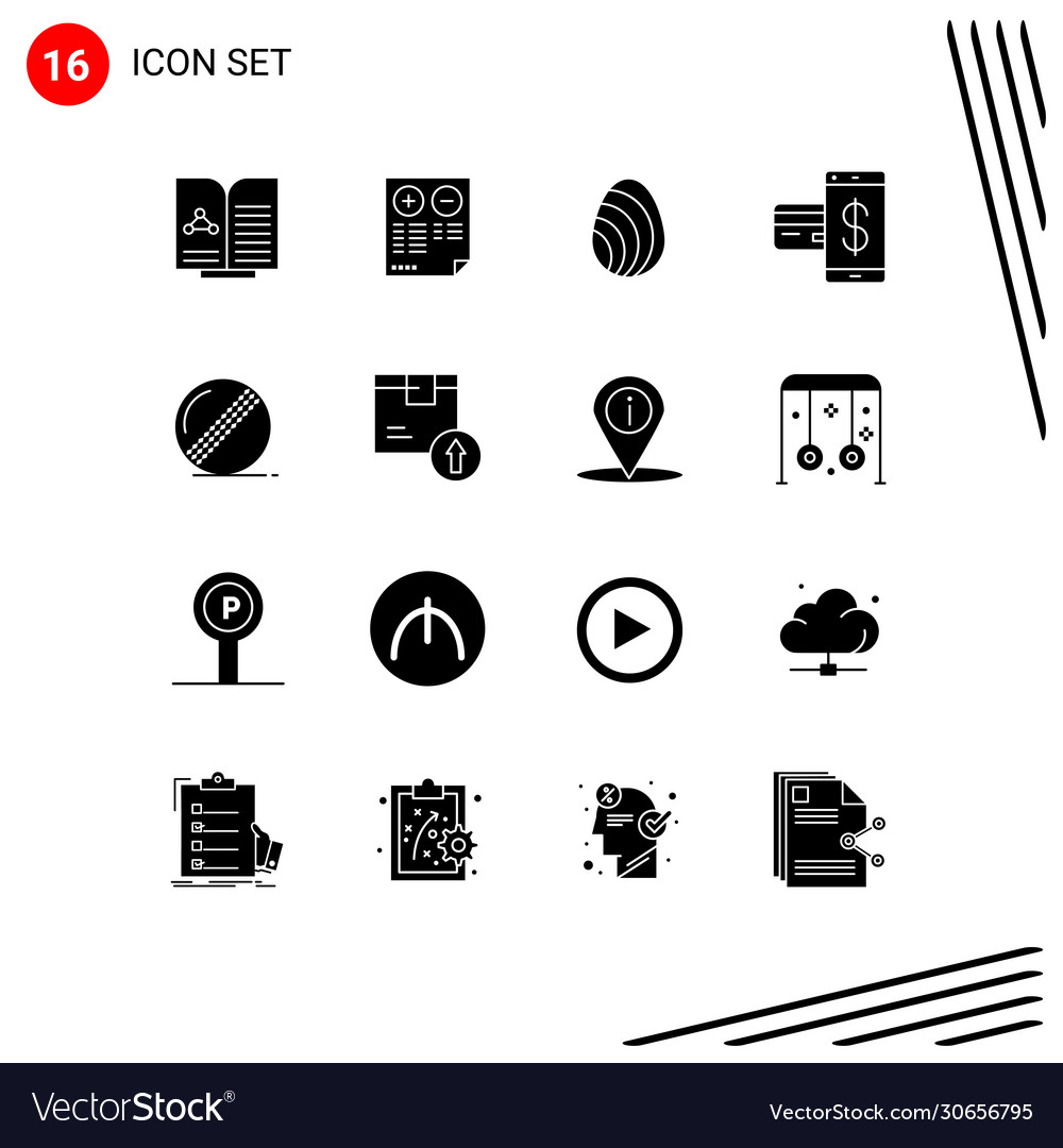 User interface pack 16 basic solid glyphs