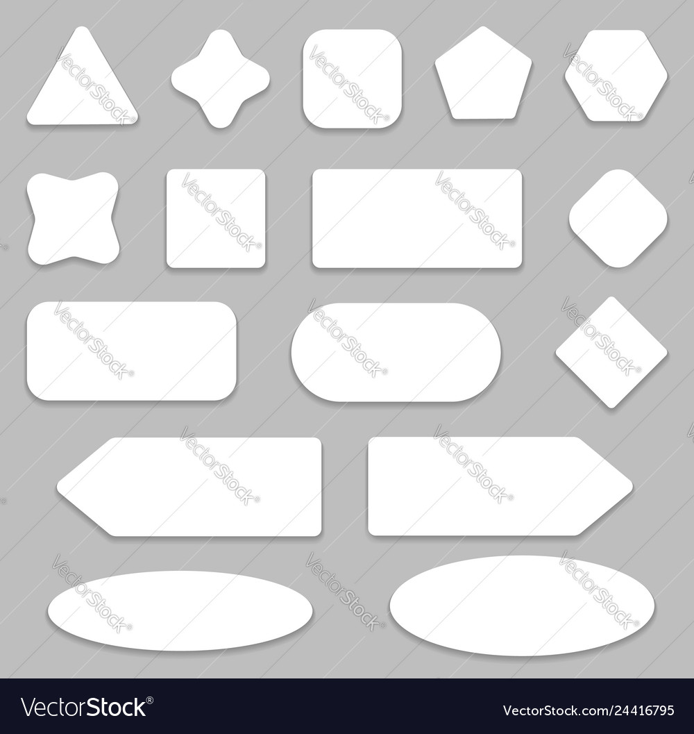 White empty buttons with shadow