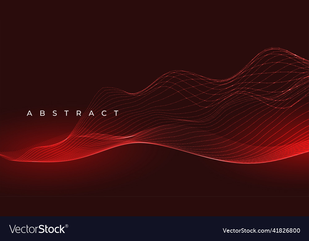 3d red glowing wave lines abstract background