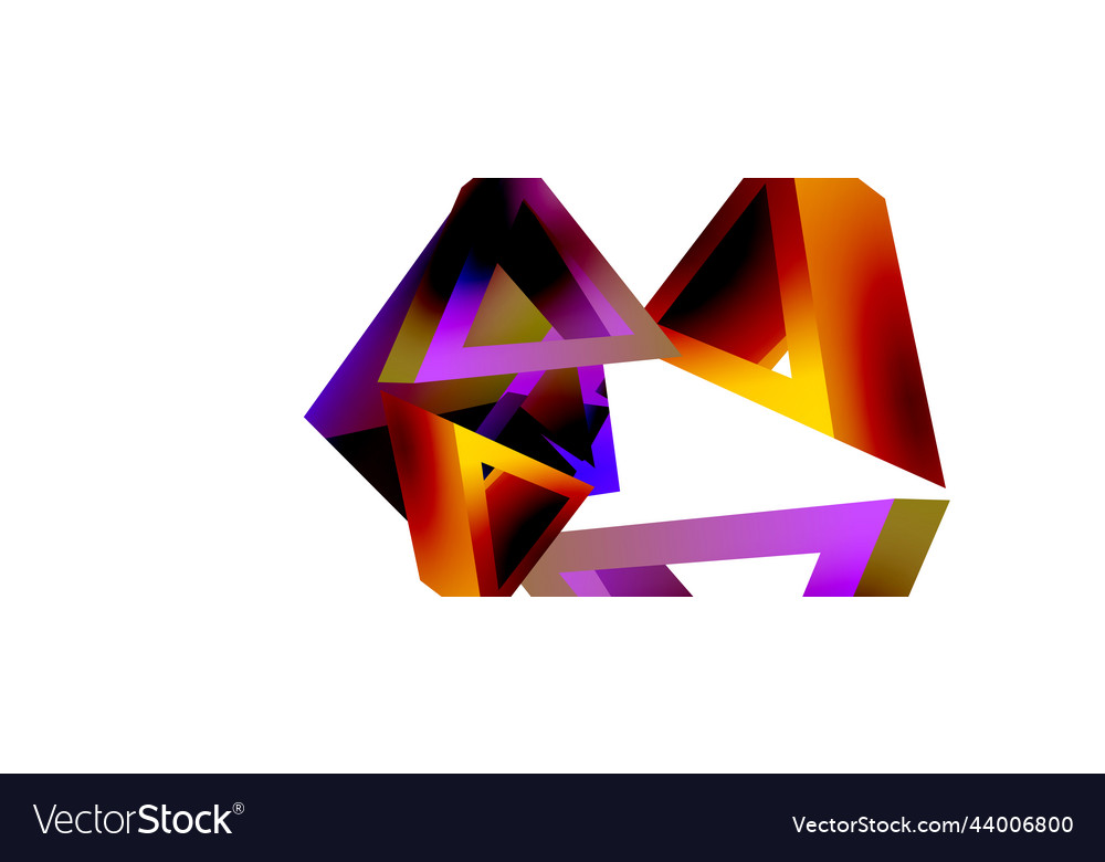 3d triangle abstract background basic shape vector image 3d triangle abstract background basic shape