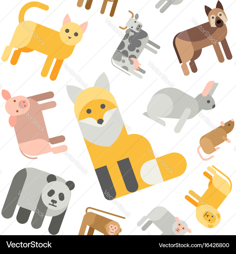 Animals seamless pattern Royalty Free Vector Image