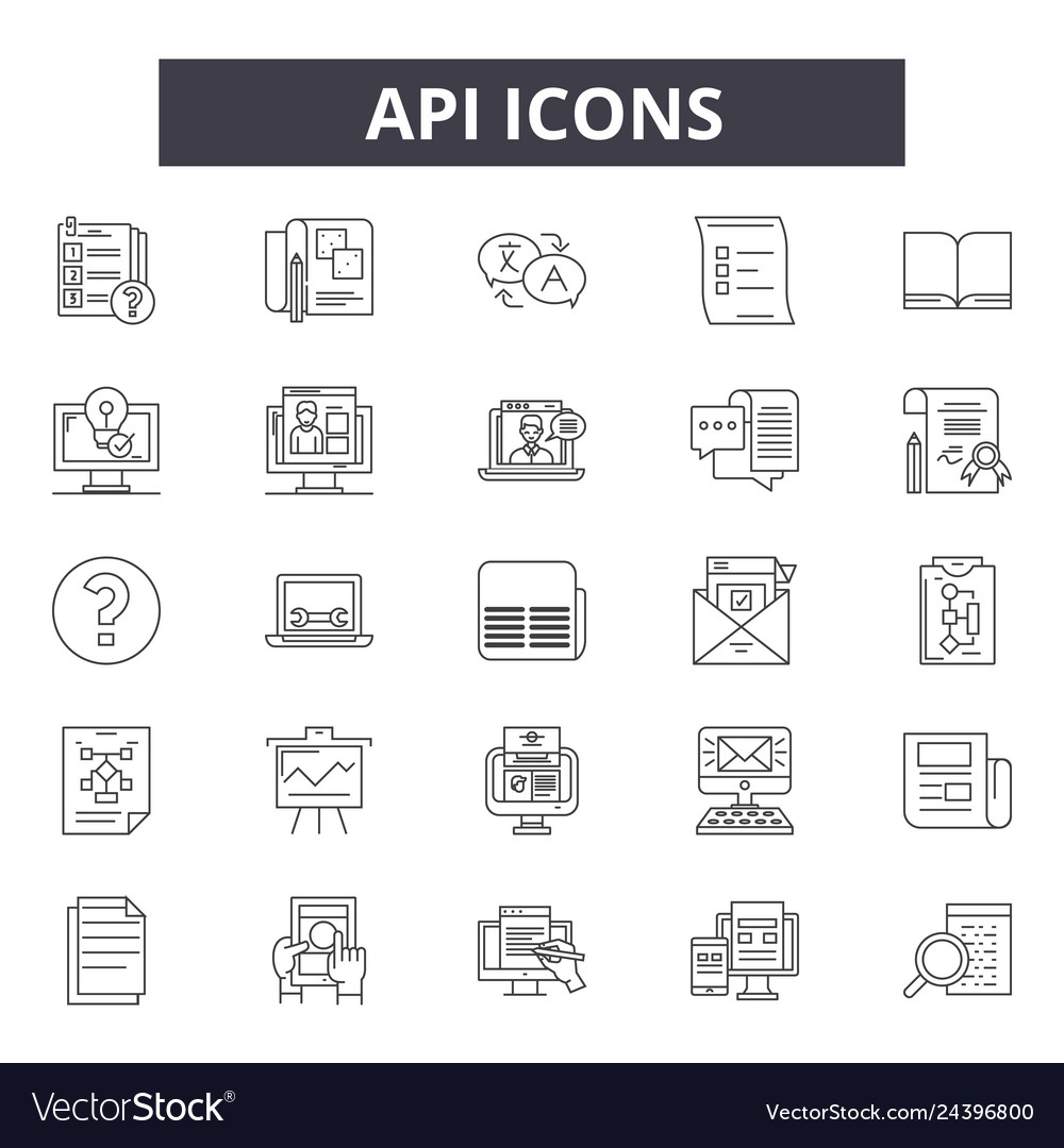 API Icon Set - Line Style
