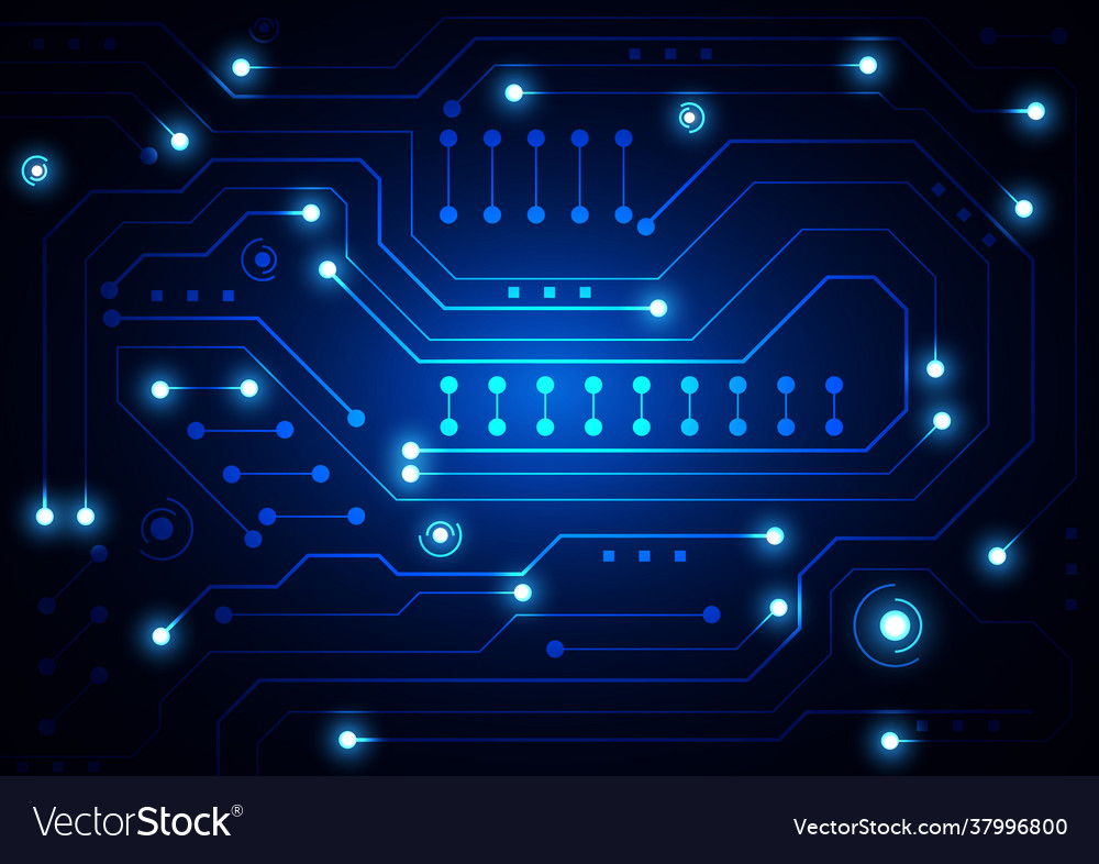 Circuit technology background with hi-tech vector image Circuit technology background with hi-tech