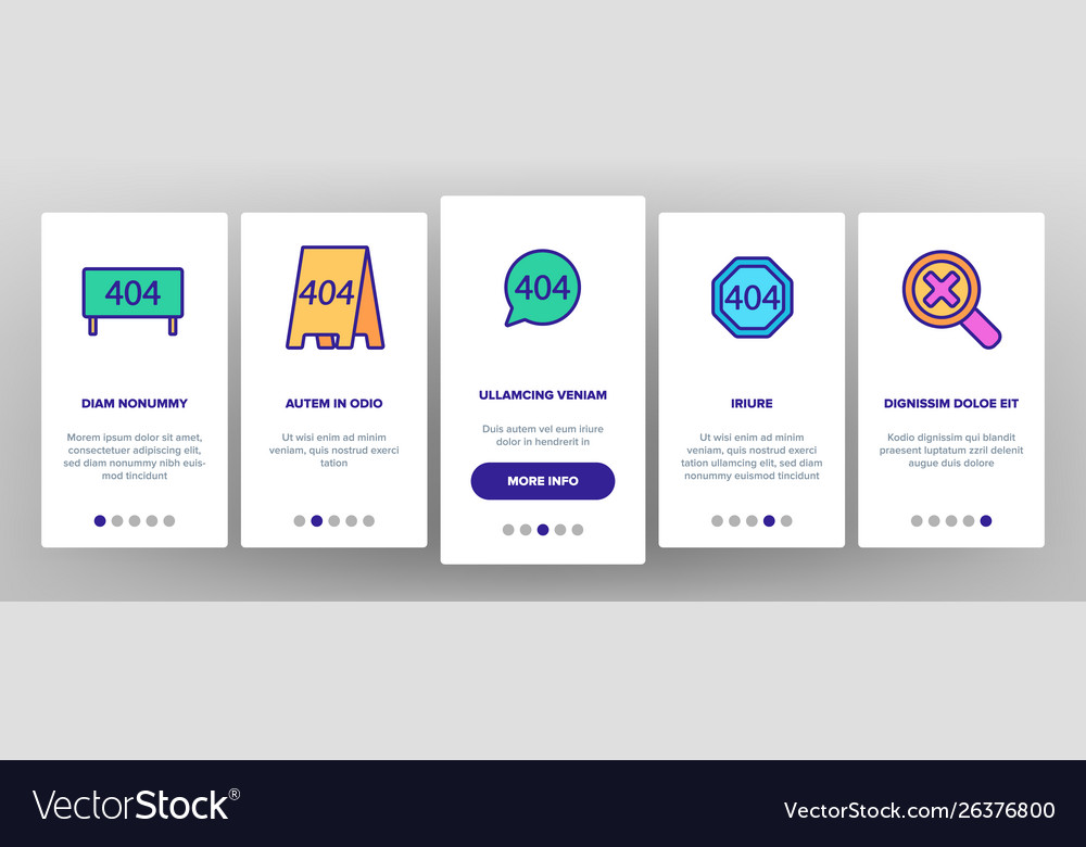 Color 404 http error message onboarding vector image Color 404 http error message onboarding