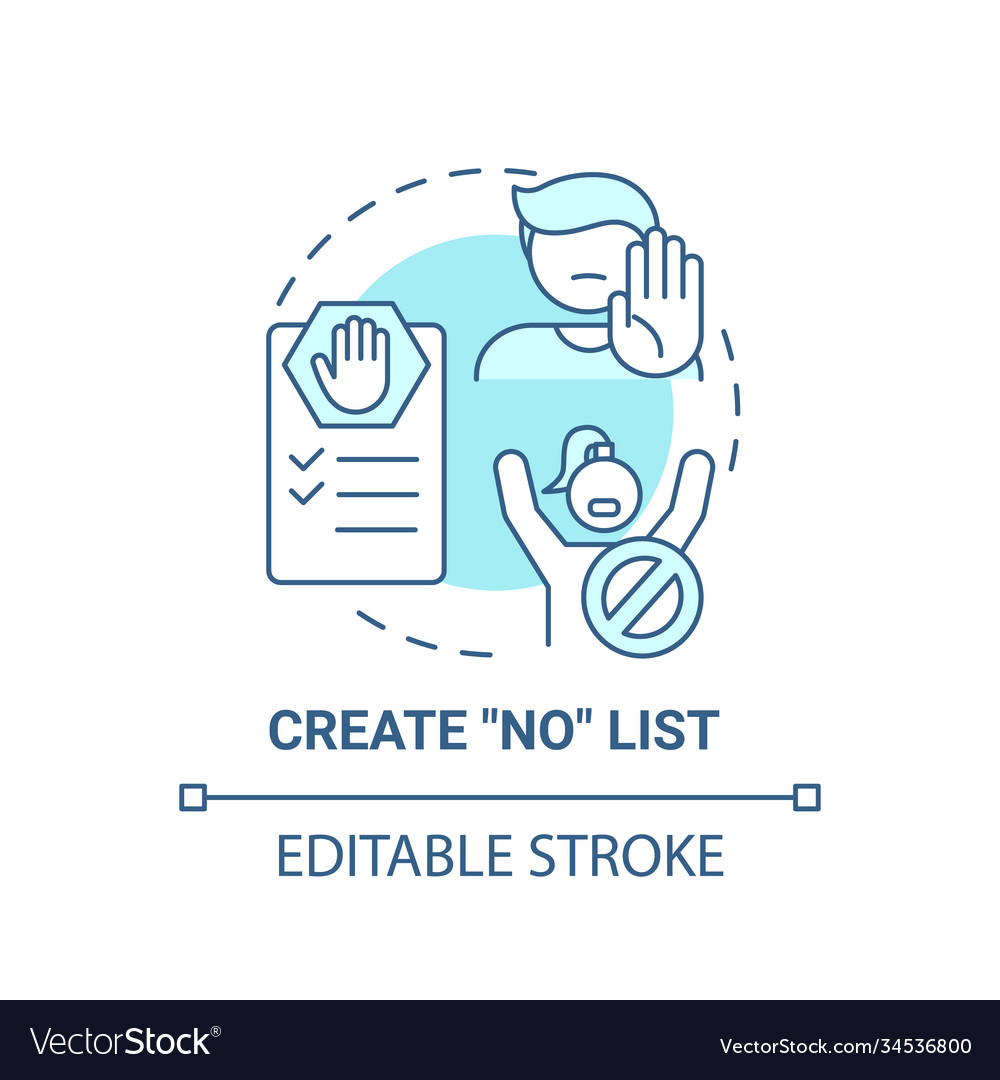 Create no list concept icon vector image Create no list concept icon