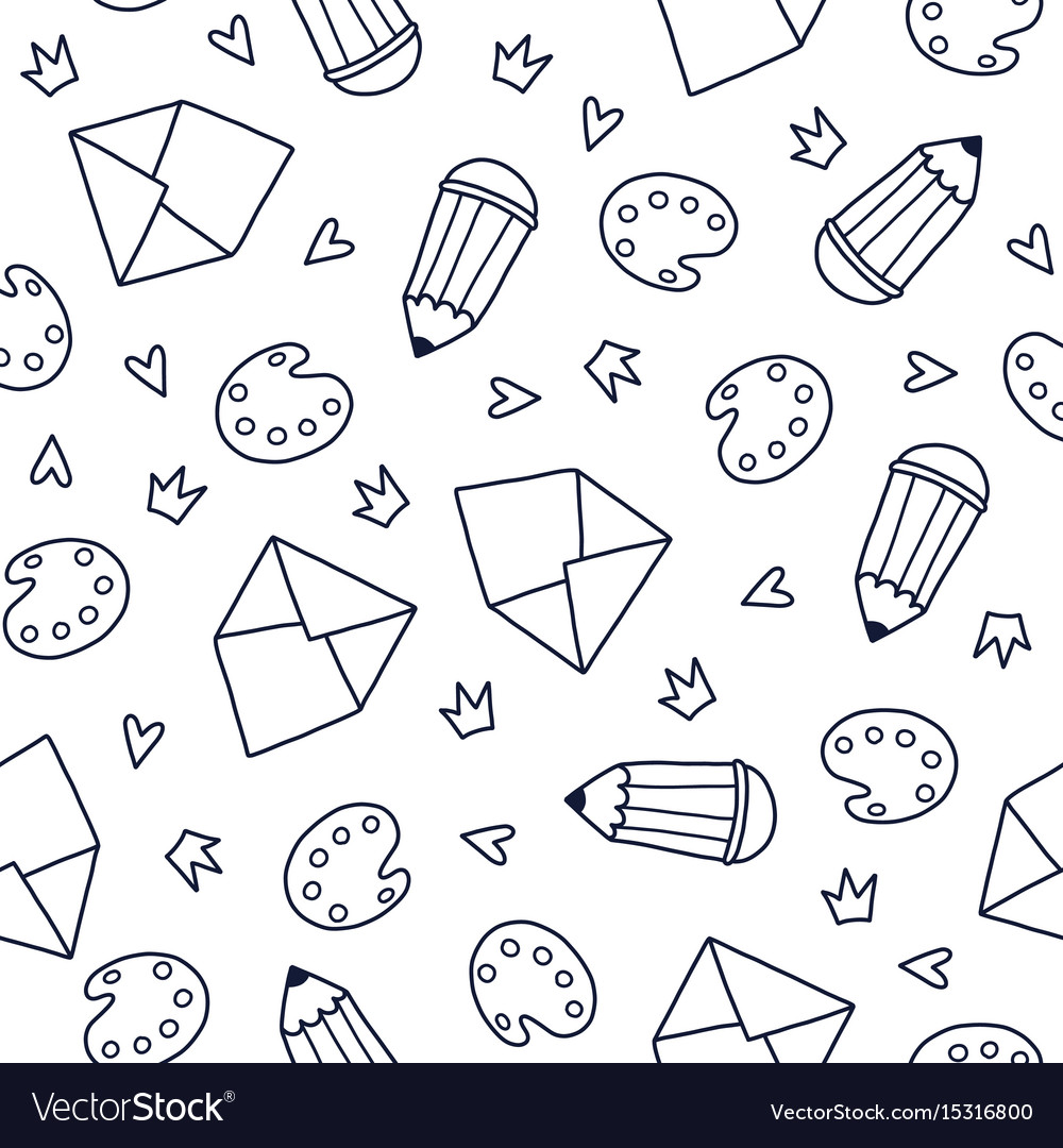 Doodles cute seamless pattern Royalty Free Vector Image