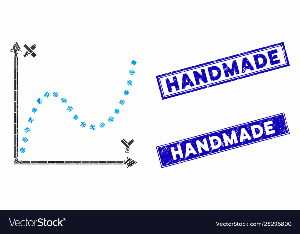 Dotted plot mosaic and scratched rectangle vector image Dotted plot mosaic and scratched rectangle
