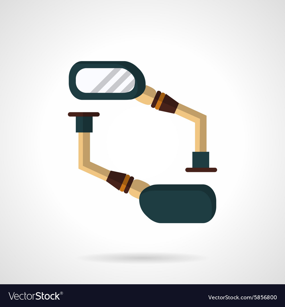 Flat color bike mirror icon
