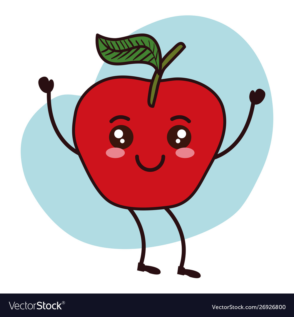 Fresh apple fruit kawaii character Royalty Free Vector Image Fresh apple fruit kawaii character Royalty Free Vector Image