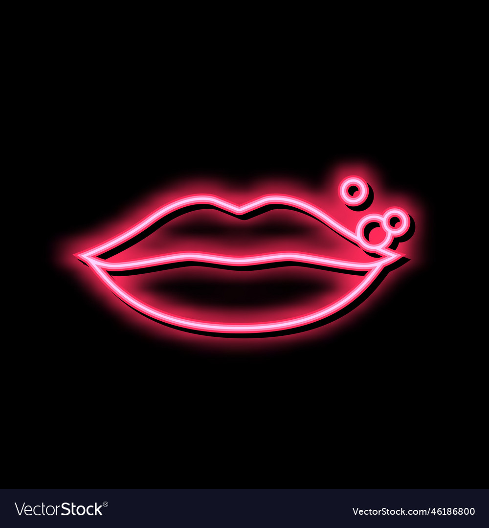 Herpes skin disease neon glow icon