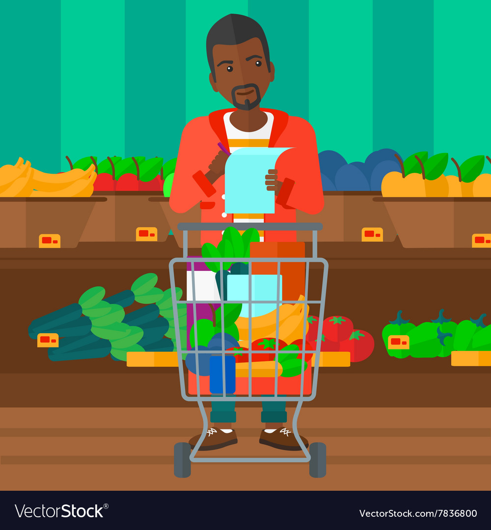 Man with shopping list