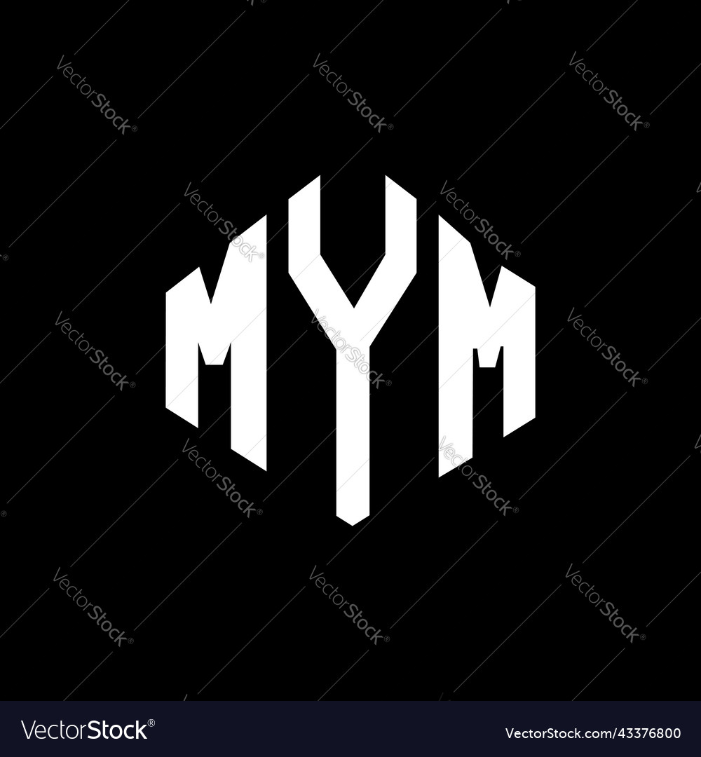 Mym letter logo design with polygon shape