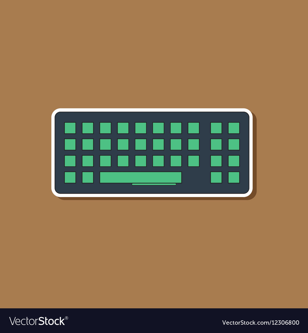 Paper sticker on background of computer keyboard