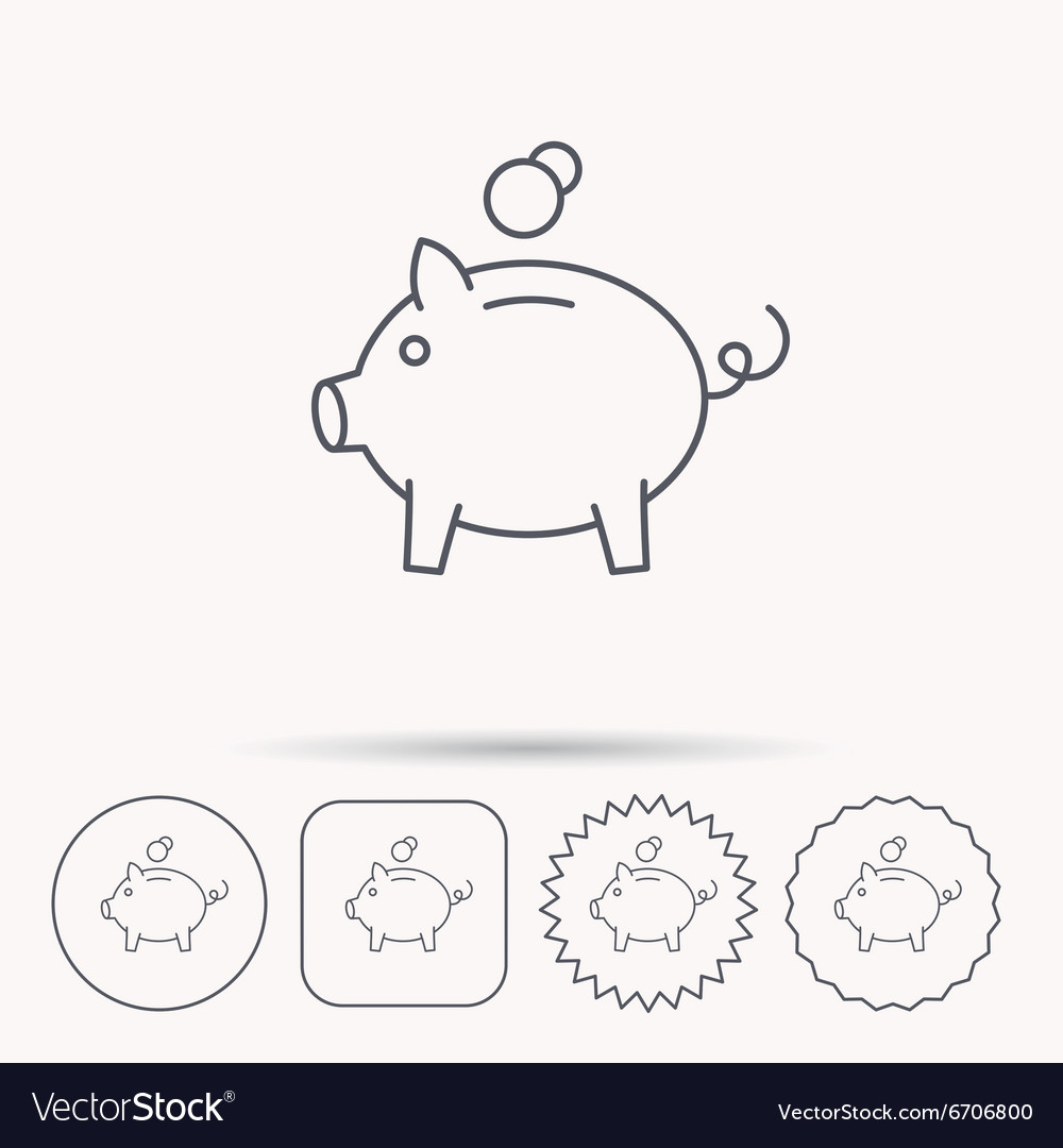 Piggy Bank Symbol Geld Wirtschaft Schild