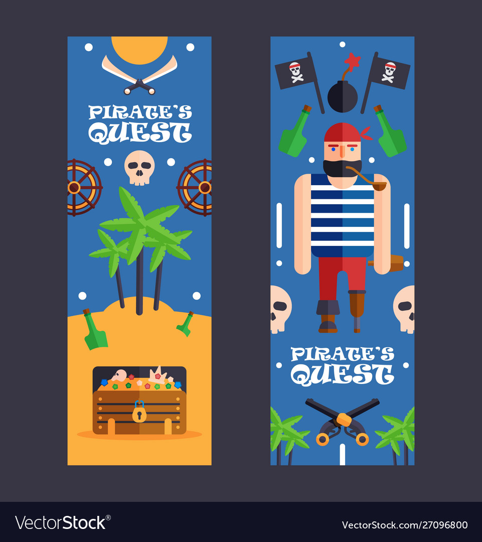 Pirate quest game banner fun