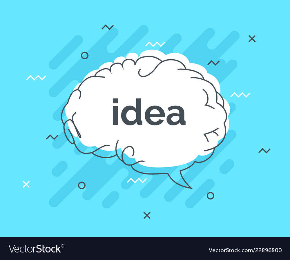 Quick tips badge with speech bubble idea brain vector image Quick tips badge with speech bubble idea brain