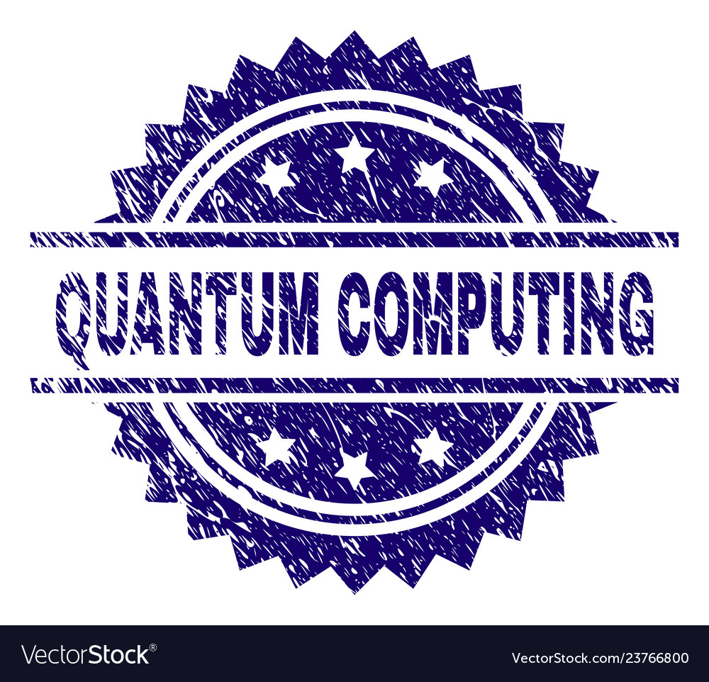 Scratched textured quantum computing stamp seal