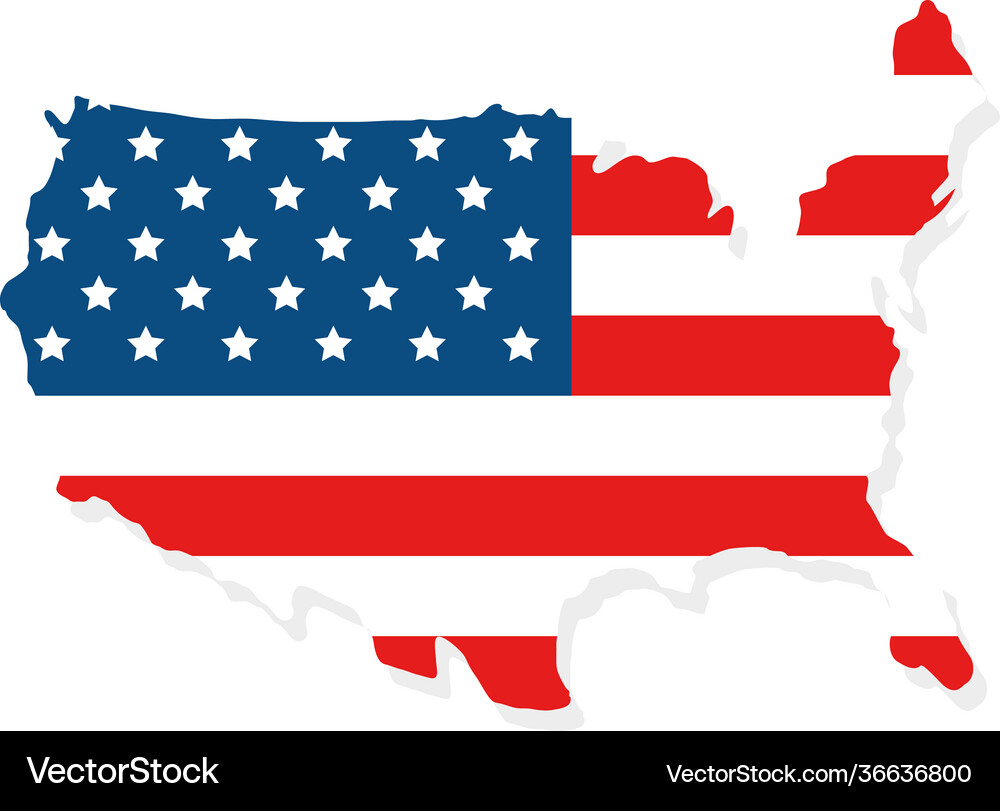 Usa flag map Royalty Free Vector Image - VectorStock