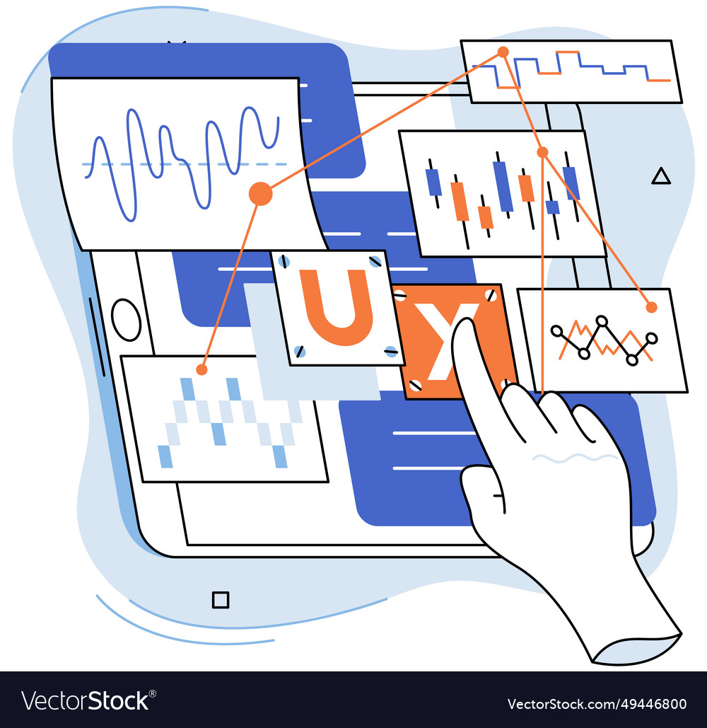 Ux design metaphor user experience vector image Ux design metaphor user experience
