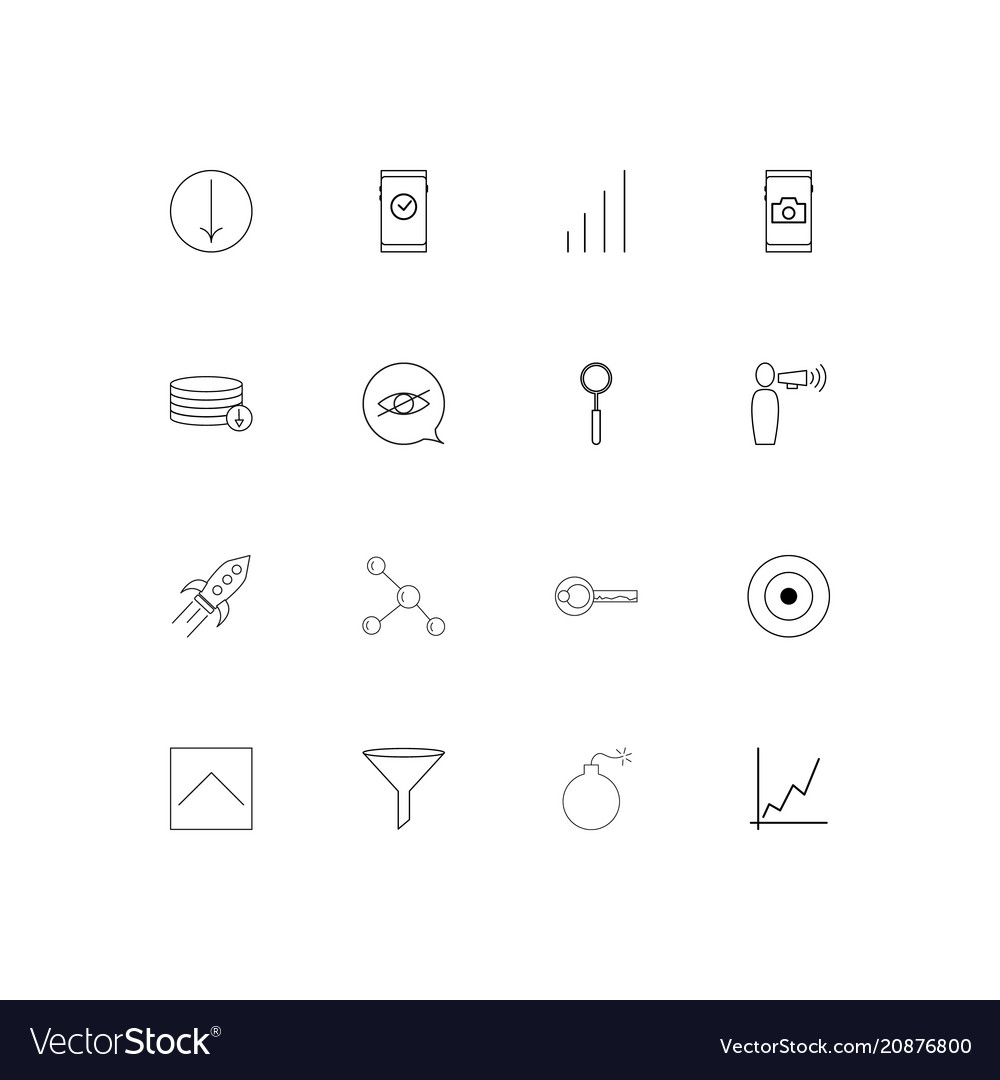 Web linear thin icons set outlined simple