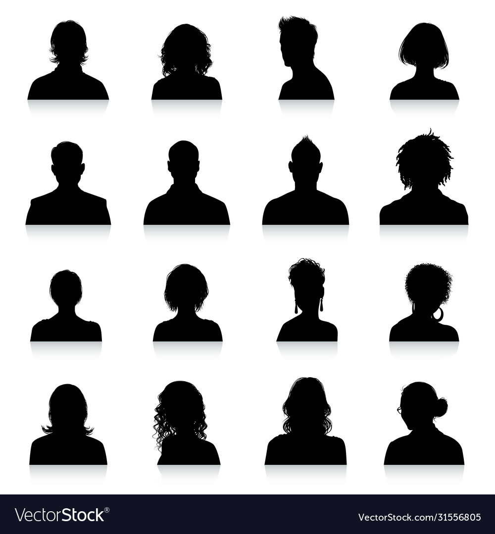 Avatars silhouettes Royalty Free Vector Image - VectorStock