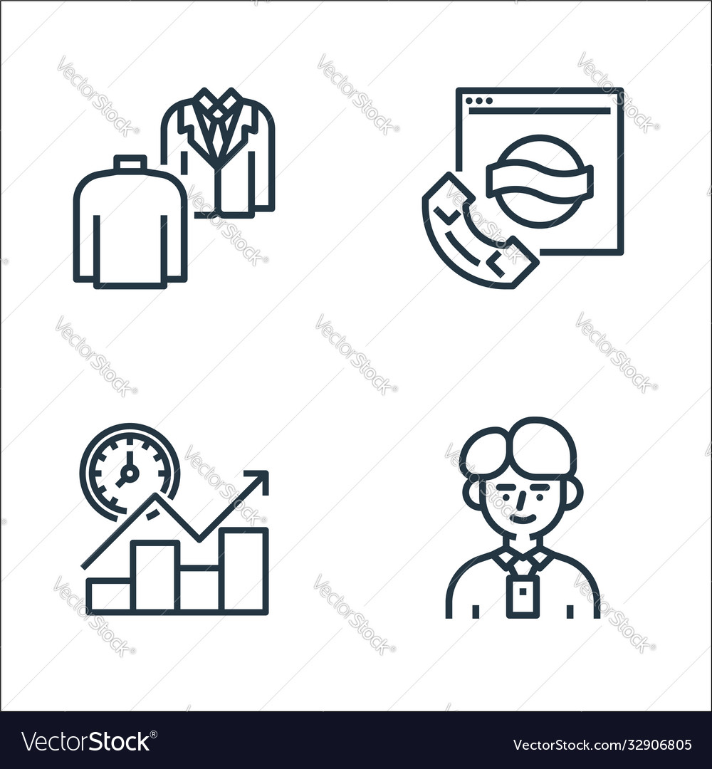 Branding line icons linear set quality