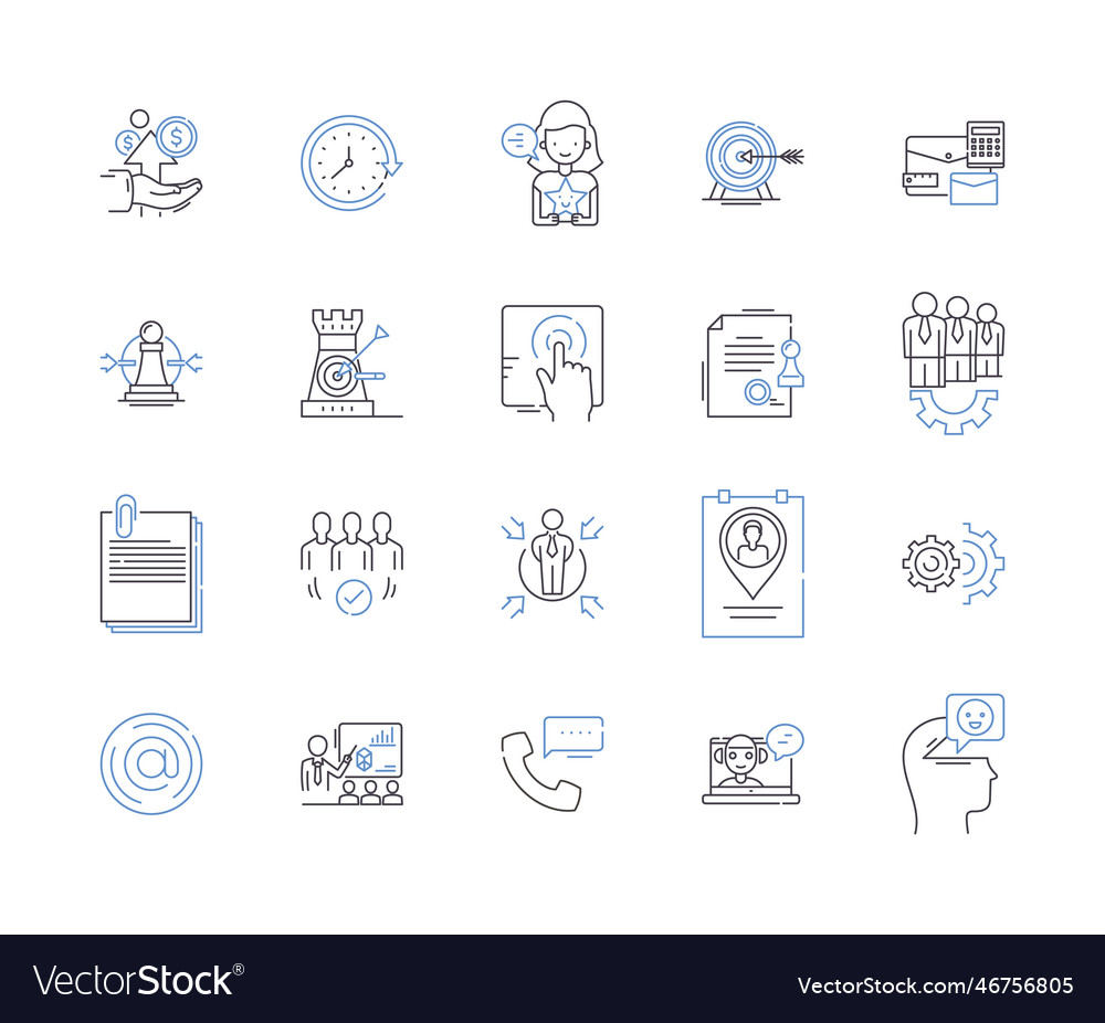 Business partnership outline icons collection