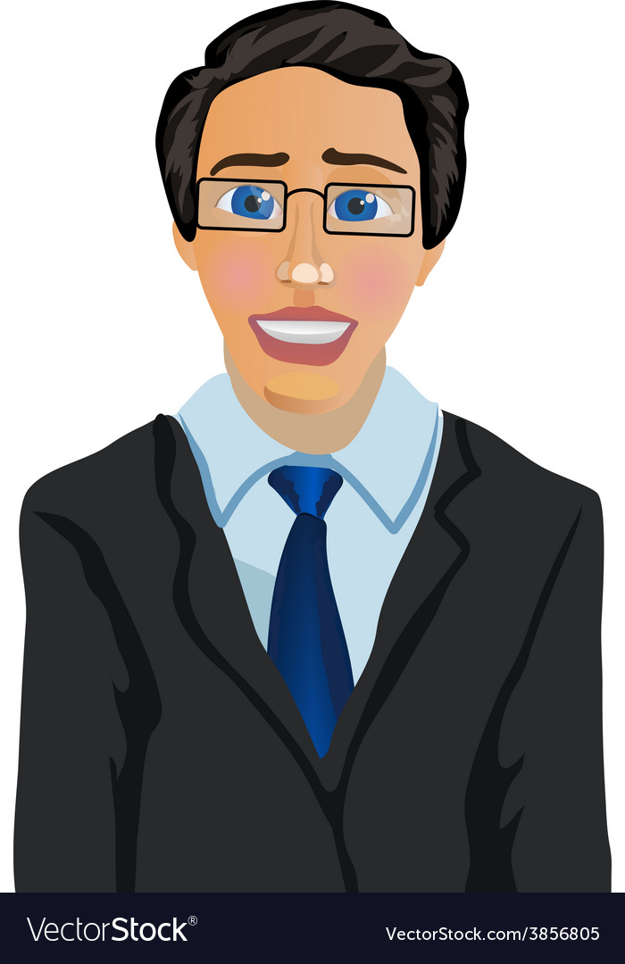 Cartoon Character Businessman Manager Royalty Free Vector